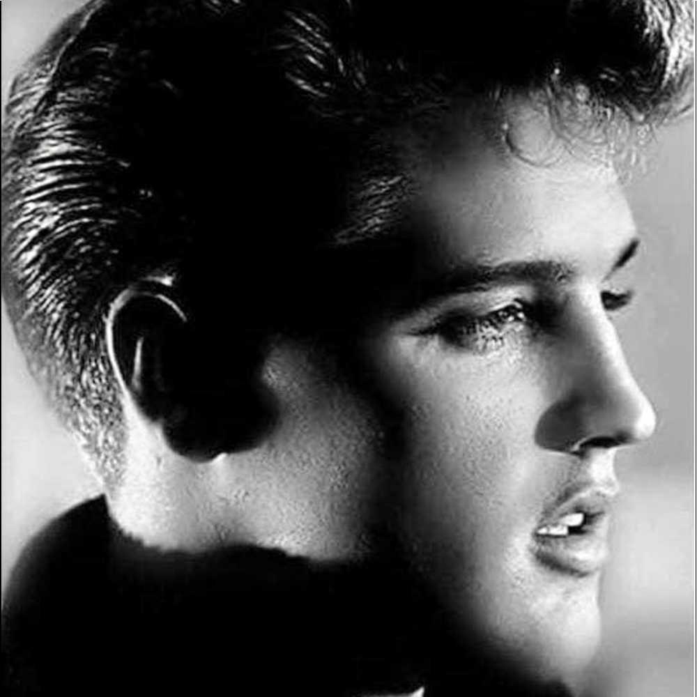 Young Elvis Presley black & white picture side profile wall art home decor